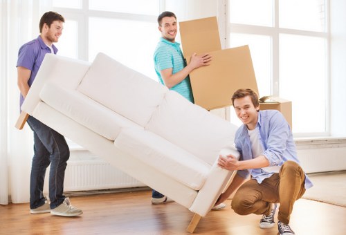 Packed storage boxes organized for removals and storage in Hollandpark
