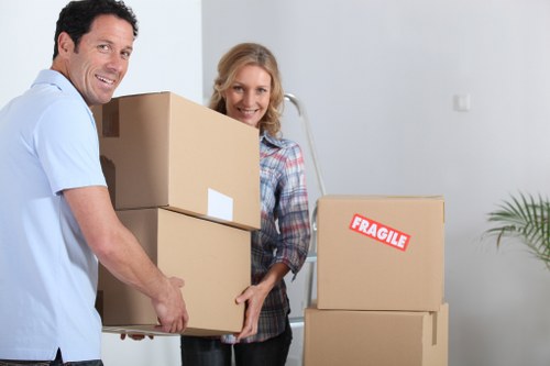 Seasonal and business items arranged in a storage space